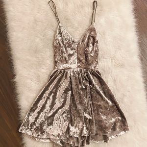 Silence + Noise Crushed Velvet Romper from UO